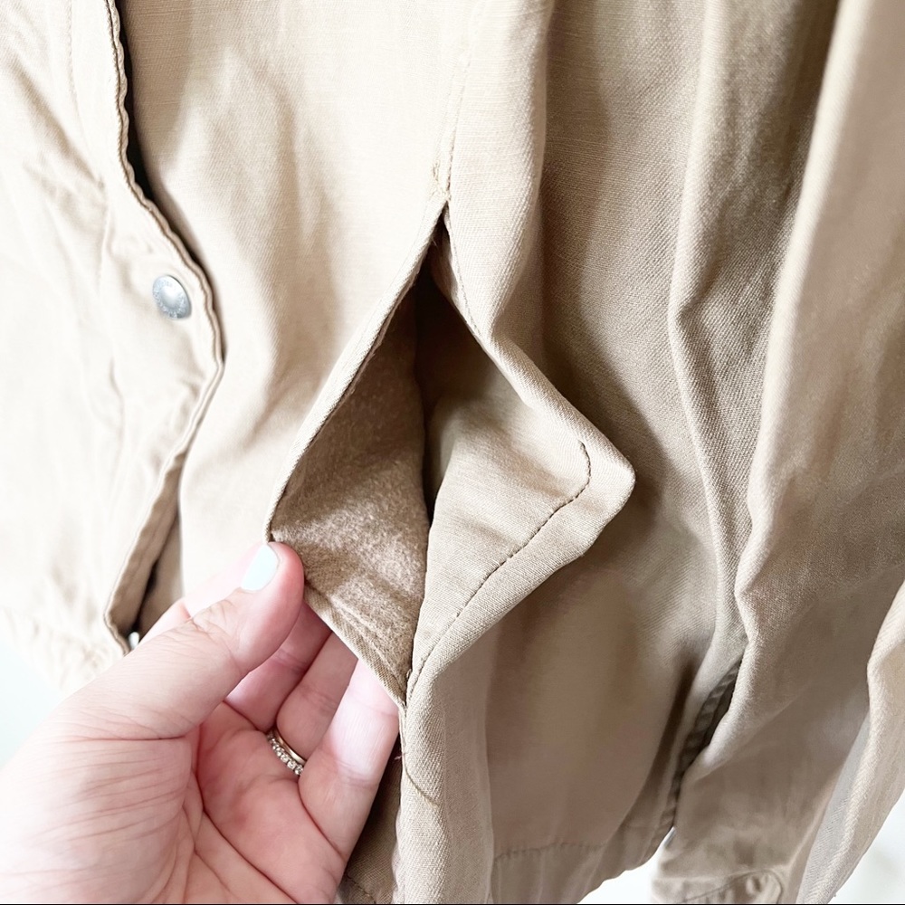 Levi's Hooded Crop Preppy Field Utility Cotton Jacket Khaki XL NWT - Picture 9 of 13